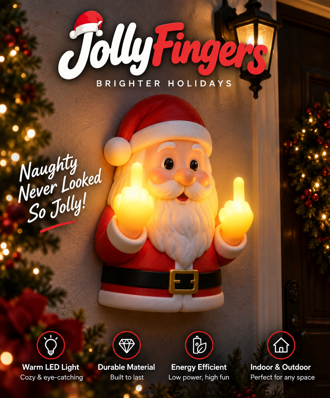 JollyFingers™ Naughty Santa Lamp